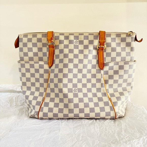 Louis Vuitton Handbags - Louis Vuitton Damier Azur MM Monogram Canvas Women’s Tote Bag